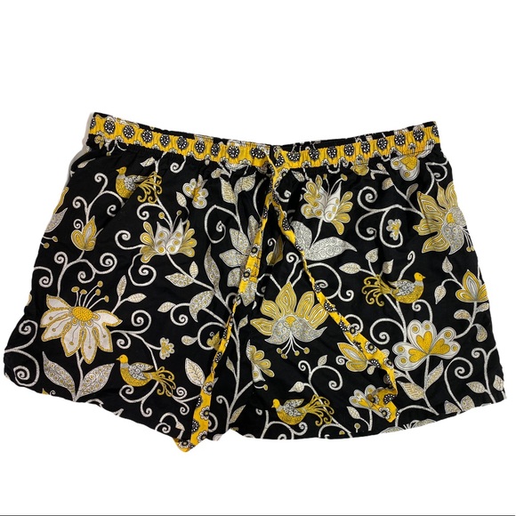 Vera Bradley Other - Vera Bradley Black YELLOW BIRD Pajama Sleep Shorts